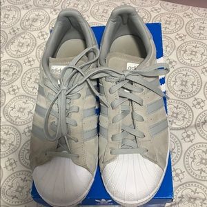 Adidas superstar grey suede